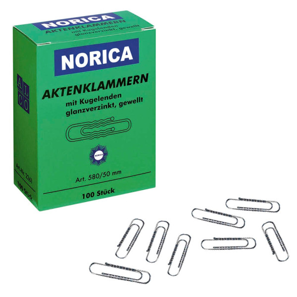 4007735022617 - Aktenklammern 2261 50mm Metall verzinkt silber 4007735022617 2261 100 Stück