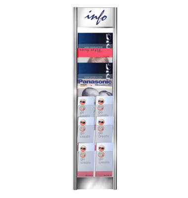 Wandprospekthalter silber, transparent DIN A4