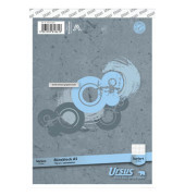 Notizblock 608731020, Muster, kariert, A5, 70g, grau, 50 Blatt