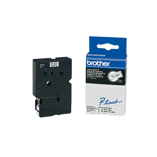 4977766050524 - 12 mm schwarz auf weiß brother Schriftband TC-201 TC201 12 mm schwarz auf weiß 1 St TC201 4977766050524