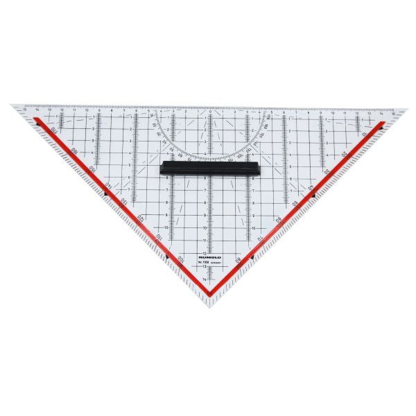 4012108130400 - Geometriedreieck 325cm mit farbig hinterlegten Winkelgraden mit Griff Kunststoff transparent