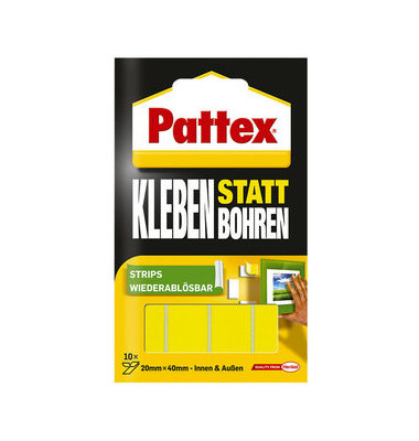 Klebestrips 9H PXMS1 Montage Klebe-Strips PXMS1, 10 St&uuml;ck, 20x40mm (BxL), doppelseitig, wiederabl&ouml;sbar