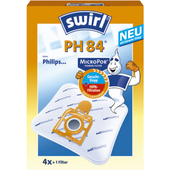 4006508179404 - Staubsaugerbeutel PH 84 MicroPor Plus AirSpace 4 Stück + 1 Filter 4006508179404 Swirl