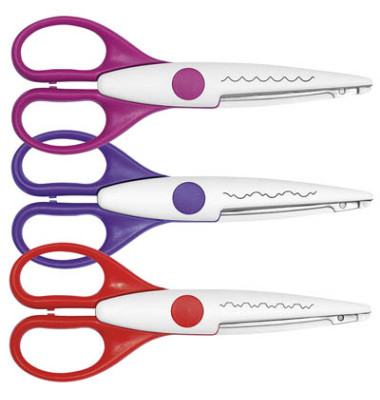Konturenscheren-Set, Edelstahl, rostfrei, 16cm, pink/violett/rot