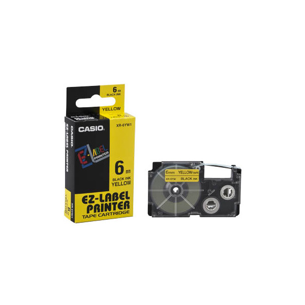4971850120490 - Schriftband XR-6YW1 6mm x 8m schwarz gelb laminiert stark selbstklebend 4971850120490 Casio