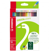 Buntstifte-Set GREENcolors, 6019/2-181, farbig sortiert, sechskant, Packung