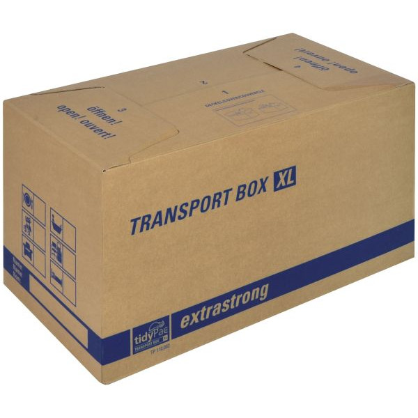 4033657000709 - Umzugskartons Transportbox XL extrastrong 30000926 braun innen 680x350x355mm Wellpappe 1-wellig 4033657000709 TidyPac