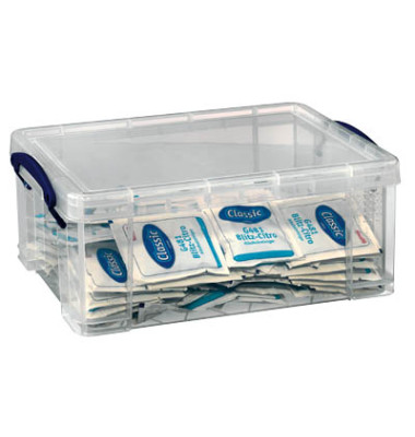 Aufbewahrungsbox 9C, 9 Liter, mit Deckel, au&szlig;en 395x255x155mm, Kunststoff transparent