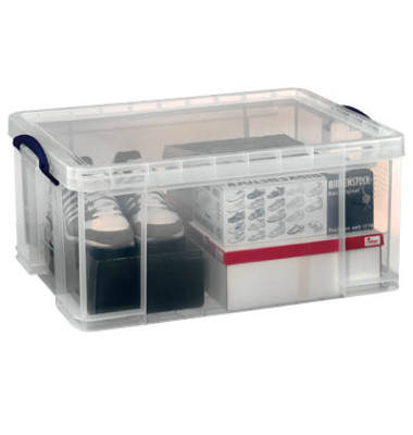 Aufbewahrungsbox 64C, 64 Liter, mit Deckel, au&szlig;en 710x440x310mm, Kunststoff transparent