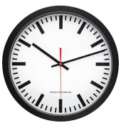  Wanduhr Bahnhof 51.001.322, schwarz, &Oslash; 30 cm, rund, analog