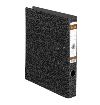 Ordner No.1 91500, A4 45mm schmal Karton Wolkenmarmor schwarz