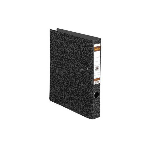 9003260040008 - Bene No1 Power Ordner DIN A4 50 mm Schwarz 2 Ringe 91500 Hartpappe Wolkenmarmor Hochformat