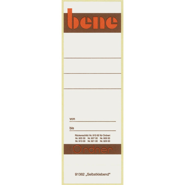 9003260200037 - selbstklebende Rückenschilder 91362 weiß breit kurz 55x153mm selbstklebend permanent  9003260200037 10 Stück