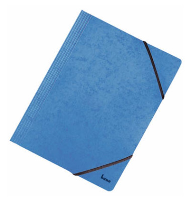 Eckspannmappe VARIO 110700 BL., A4 blau Karton 390g, mit 3 Einschlagklappen