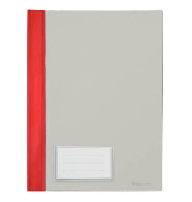 Schnellhefter 281100RT, A4, rot, Polyvinylchlorid (PVC), Vorderdeckel transparent