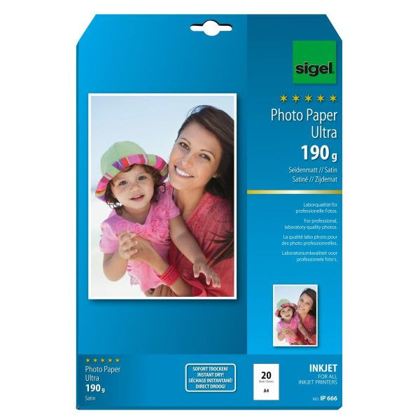 4004360996979 - Fotopapier Ultra IP666 A4 für Inkjet 190g weiß seidenmatt einseitig bedruckbar 4004360996979 20 Blatt