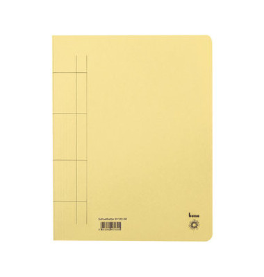 Schnellhefter 81100ge, A4, gelb, Karton, 250g, Vorderdeckel opak