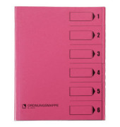 Ordnungsmappe - 83600RS, 1-6, rosa, Din A4, 6 F&auml;cher
