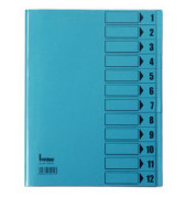 Ordnungsmappe - 84800BL, 1-12, intensivblau, Din A4, 12 F&auml;cher