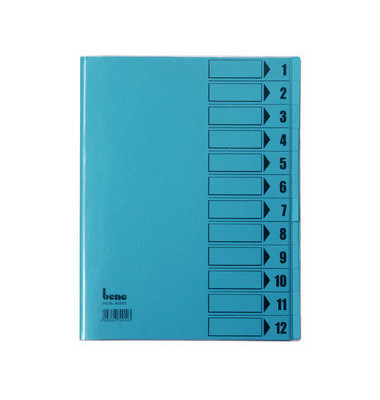 Ordnungsmappe - 84800BL, 1-12, intensivblau, Din A4, 12 F&auml;cher