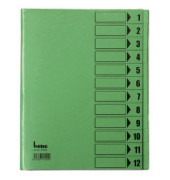 Ordnungsmappe 84800GN, 1-12, intensivgr&uuml;n, A4, 12 F&auml;cher