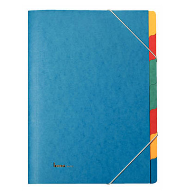 Ordnungsmappe 84700BL, 7-teilig blanko, blau, A4, 7 F&auml;cher