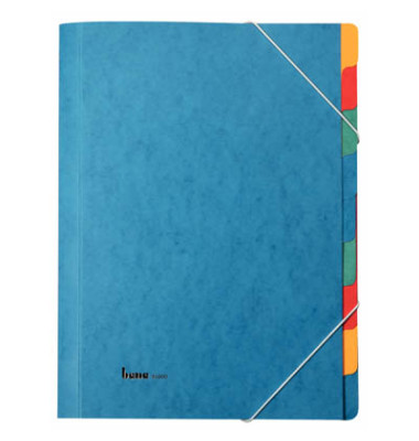 Ordnungsmappe 84900BL, 9-teilig blanko, blau, A4, 9 F&auml;cher
