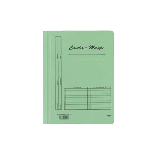 9003260500403 - Schnellhefter Comba-Mappe 111000GN A4 grün Karton 250g Vorderdeckel opak 9003260500403 5 Stück