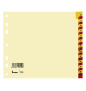 Kartonregister 93403, A bis Z, A4 halbe Höhe, 210 g/m², rot-gelbe Taben, 24-teilig