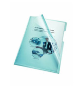Sichthüllen 205000BL, A4, blau, klar-transparent, glatt, 0,15mm, oben & rechts offen, PVC