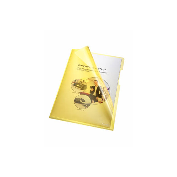 9003262130370 - Sichthüllen 205000GE A4 gelb klar glatt oben & rechts offen 015mm 9003262130370 100 Stück