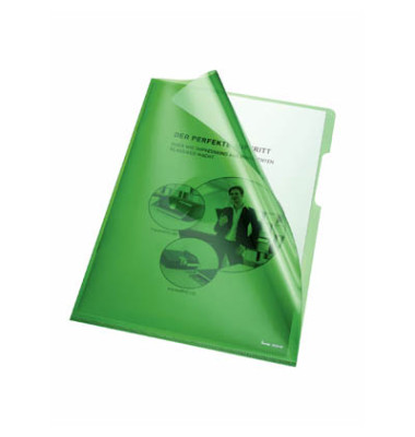 Sichthüllen 205000GN, A4, grün, klar-transparent, glatt, 0,15mm, oben & rechts offen, PVC