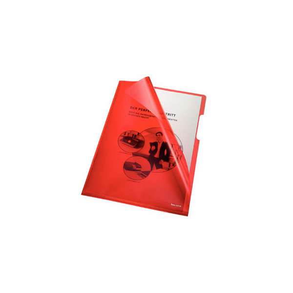 9003262130776 - Sichthüllen 205000RT A4 rot klar glatt oben & rechts offen 015mm 9003262130776 100 Stück