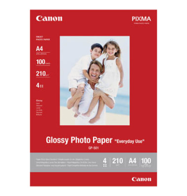 Fotopapier GP-501 Glossy Everyday Use 0775B001, A4, für Inkjet, 210g weiß hochglänzend einseitig bedruckbar