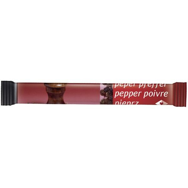 HELLMA Pfeffersticks 750 Stück – einzeln verpackte Pfeffer-Sticks à 0,2 g, portionierter schwarzer Pfeffer für Gastronomie, Hotel, Büro & Catering