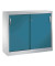 Aktenschrank 2046-00, Stahl abschließbar, 2 OH, 120 x 97,5 x 40 cm, blau/lichtgrau