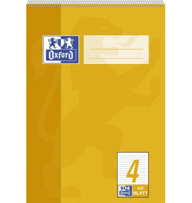Spiralschulblock/384504004 DIN A5 4 - liniert 9 mm 90 g/qm Inh.40 Blatt
