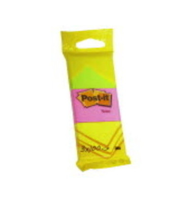 Haftnotizen 6812N, Neon Notes, 35x51mm, 3-farbig sortiert (neongr&uuml;n/guavapink/neongelb), rechteckig