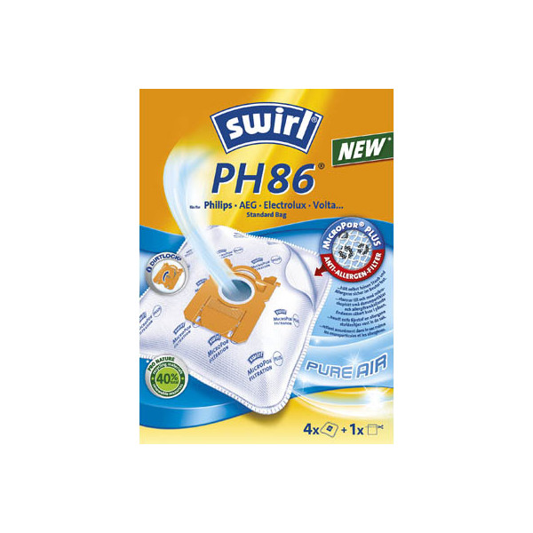 4  Staubsaugerbeutel Swirl PH86  für Electrolux Standard-Bag 