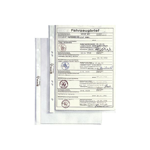 4013702520062 - Top Quality Prospekthüllen DIN A5 Glasklar Transparent 75 Mikron PP (Polypropylen) Öffnung Oben 6 Löcher 100 Stück