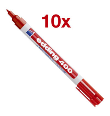 Permanentmarker 400, 4-400002, Packung, rot, 1mm Rundspitze