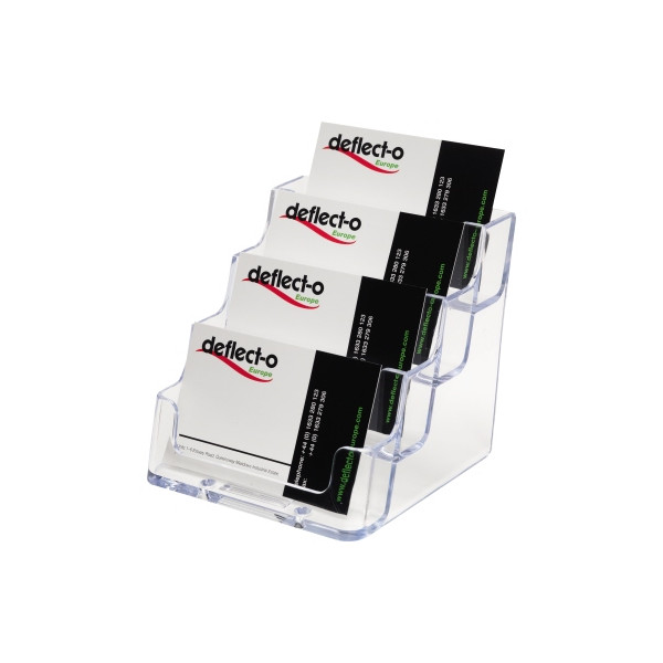 0079916708416 - deflect-o Visitenkartenhalter DE70841 glasklar99x35x45mm Inhalt für 4 x 60 Karten