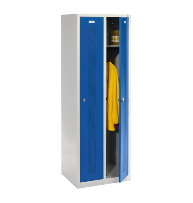 Garderobenschrank enzianblau mit 2 Abteilen Garderobenschrank enzianblau mit 2 Abteilen