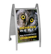 Kundenstopper Boston 44689814, A1, Din A1, mit Klapprahmen, silber