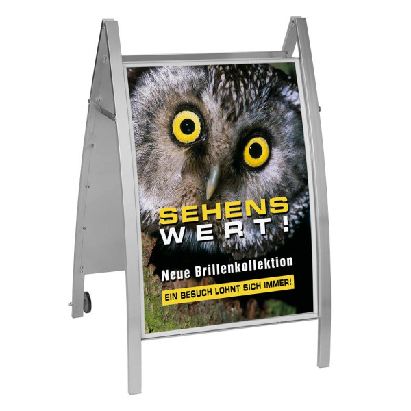 4044917417564 - Kundenstopper 6898 Boston A1 mit Klapprahmen fahrbar alusilber beidseitig 4044917417564 Kerkmann