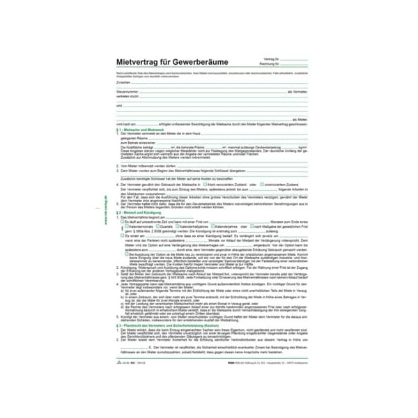 4002871059817 - Rnk Gewerberaum-Mietvertrag 598 10 4-seitig DIN A4 Inh 10 Stück