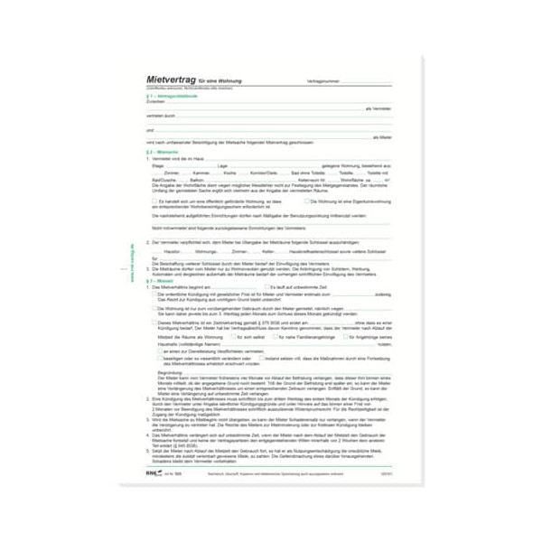 4002871052511 - Wohnungsmietvetrag 6Teilig 4002871052511 525 10 10 Stück