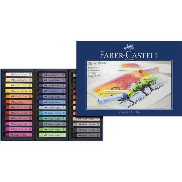 Faber-Castell Soft-Pastellkreide Goldfaber Creative Studio 128336 36er Etui farbig sortiert 4-eckig 66mm Länge 4005401283362 Faber-Castell 36 Stück