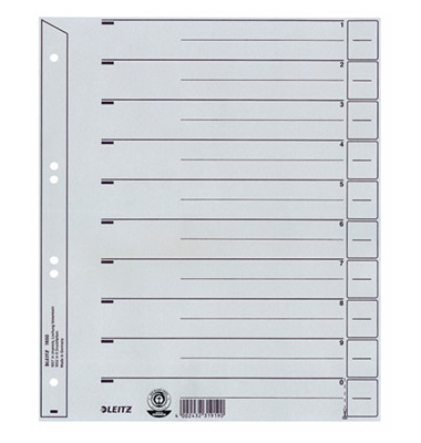 Trennblätter 1650-30-85 A4 grau 200g Recyclingkarton