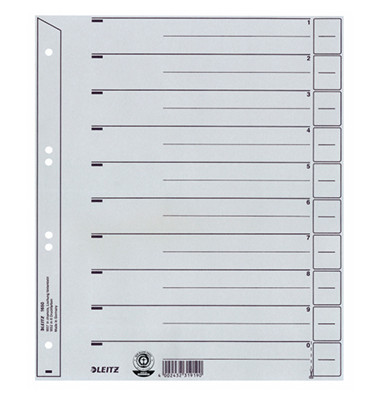 Trennblätter 1650-30-85 A4 grau 200g 